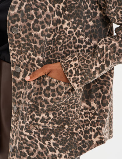 Surchemise en jean coton marron femme