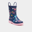 Bottes de pluie caoutchouc &agrave; enfiler bleu fille