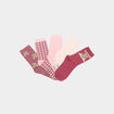 Lot 5 paires chaussettes m&eacute;lange coton bordeaux fille