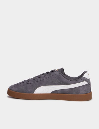 Baskets &agrave; lacets en cuir Puma Club II gris fonc&eacute; homme