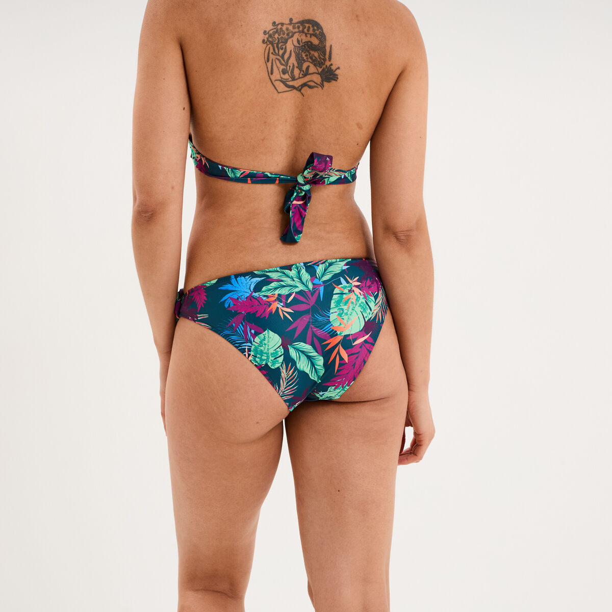 Bas de maillot de bain d&eacute;tails noeuds bleu p&eacute;trole femme