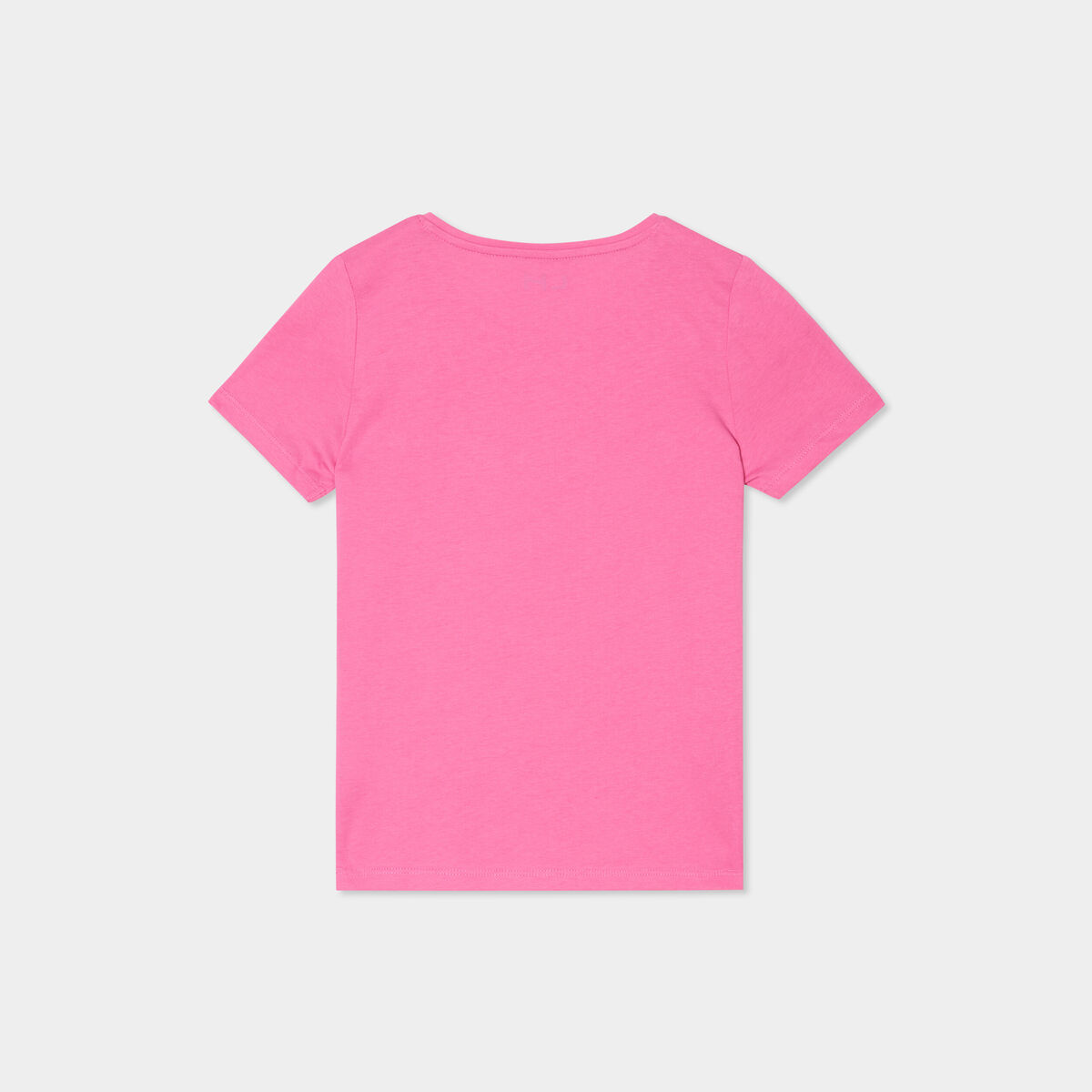 T-shirt manches courtes en coton rose fushia fille