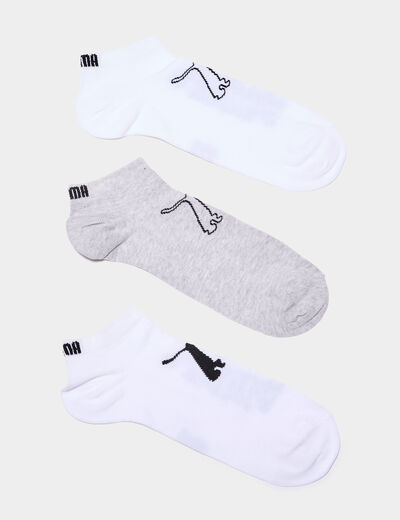 Lot 3 paires chaussettes invisibles Puma blanc homme