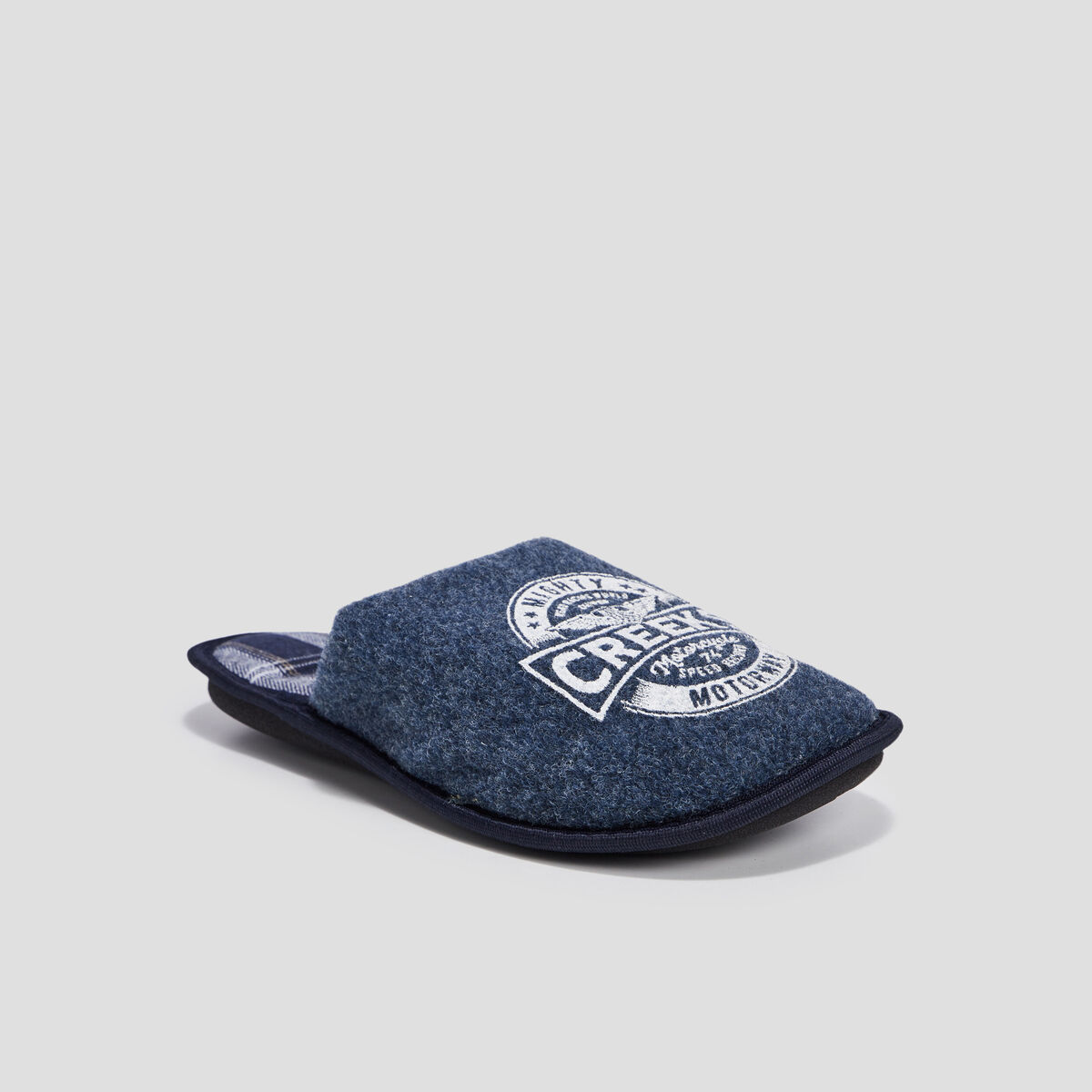 Mules bout rond bleu homme