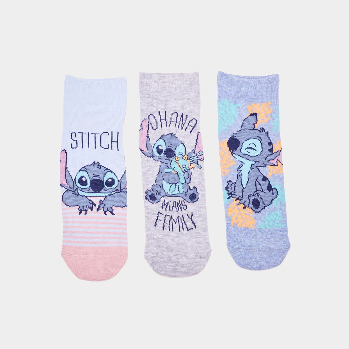 Lot 3 paires chaussettes Stitch multicolore fille