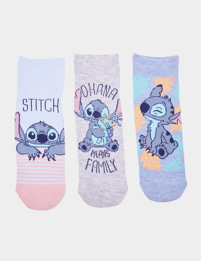Lot 3 paires chaussettes Stitch multicolore fille