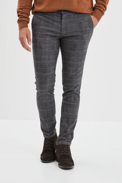 Pantalon chino slim coton Creeks gris homme