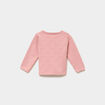 Gilet manches longues boutonn&eacute; rose poudr&eacute;e b&eacute;b&eacute; fille