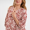 Blouse manches 3/4 ballons col tunisien terracotta femme