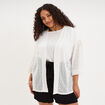 Gilet oversize effet dentelle blanc femme grande taille