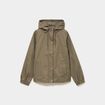 Parka courte imperm&eacute;able &agrave; capuche vert kaki femme