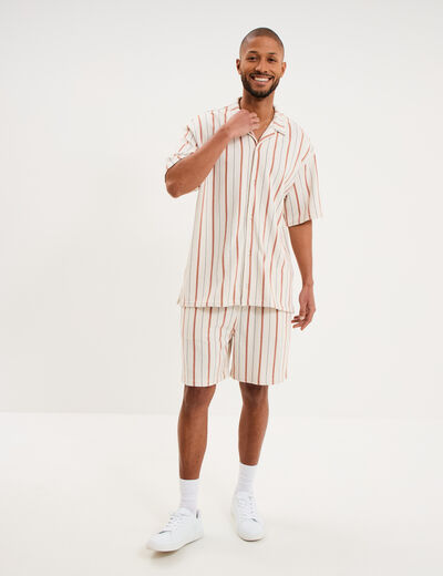 Bermuda droit coton blanc homme