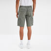 Bermuda short cargo poches &agrave; rabat coton gris homme