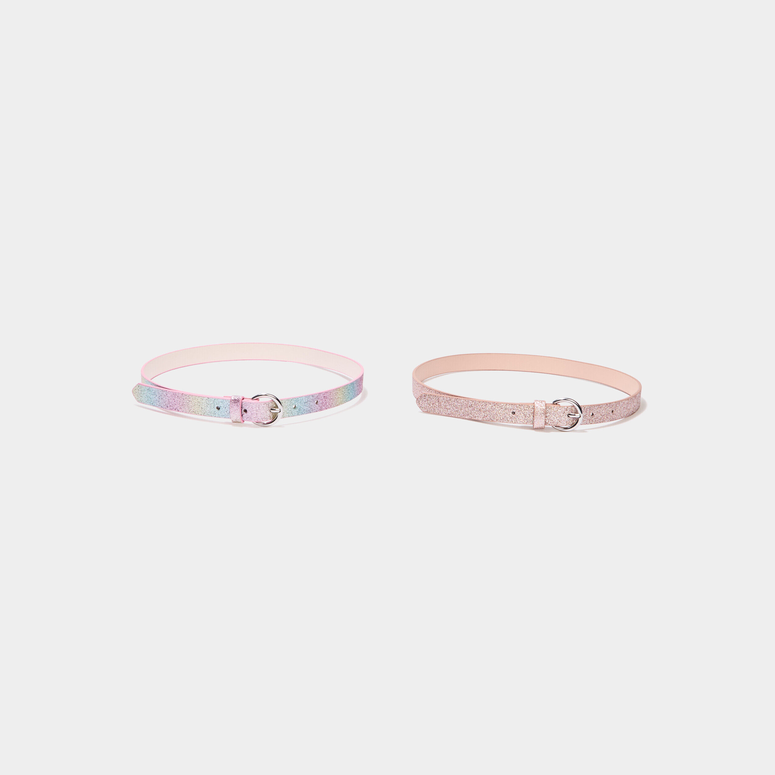 Lot 2 ceintures paillettes multicolore fille