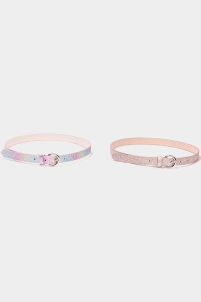 Lot 2 ceintures paillettes multicolore fille