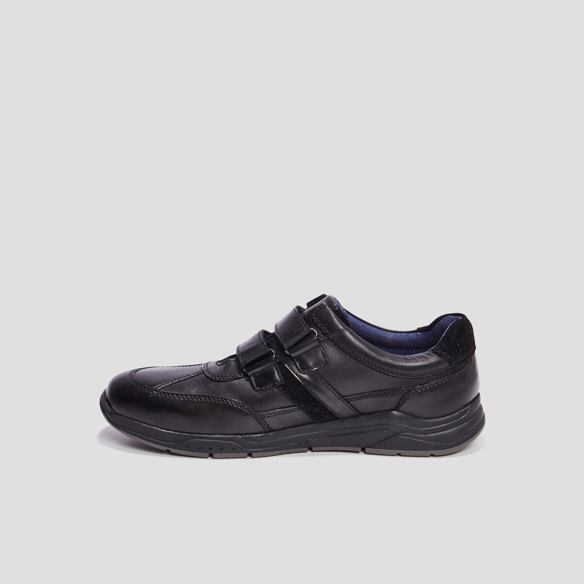 Derbies à scratchs en cuir Walking noir homme