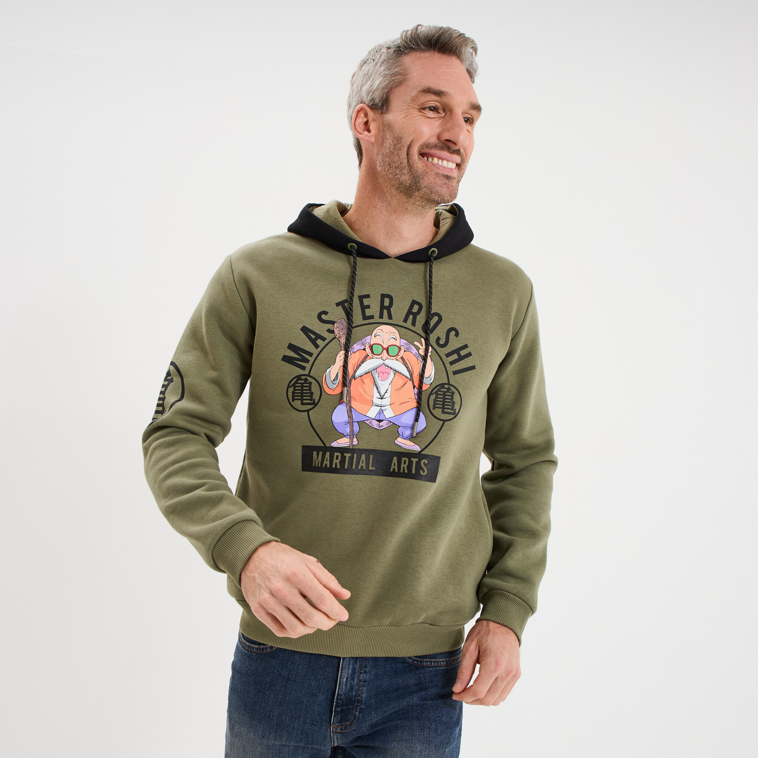 Sweat hoodie Dragon Ball vert kaki homme