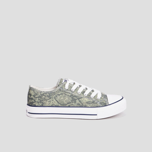tennis en toile a lacets creeks vert fonce femme Tennis en toile à lacets Creeks vert foncé femme