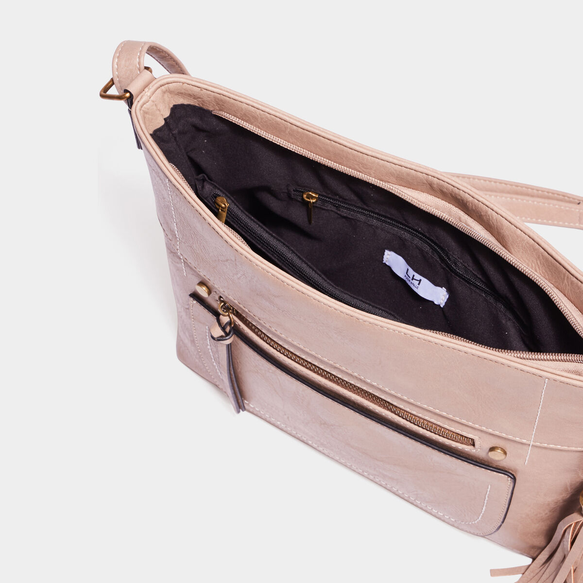 Sac en bandouli&egrave;re sable femme