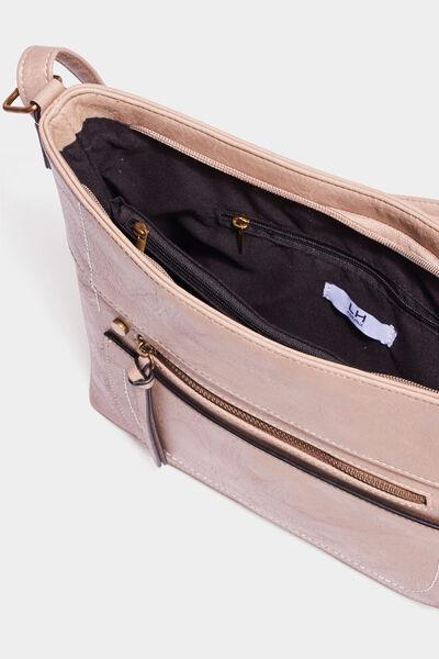 Sac en bandouli&egrave;re sable femme