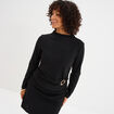 Robe avec boucle et fronces noir femme