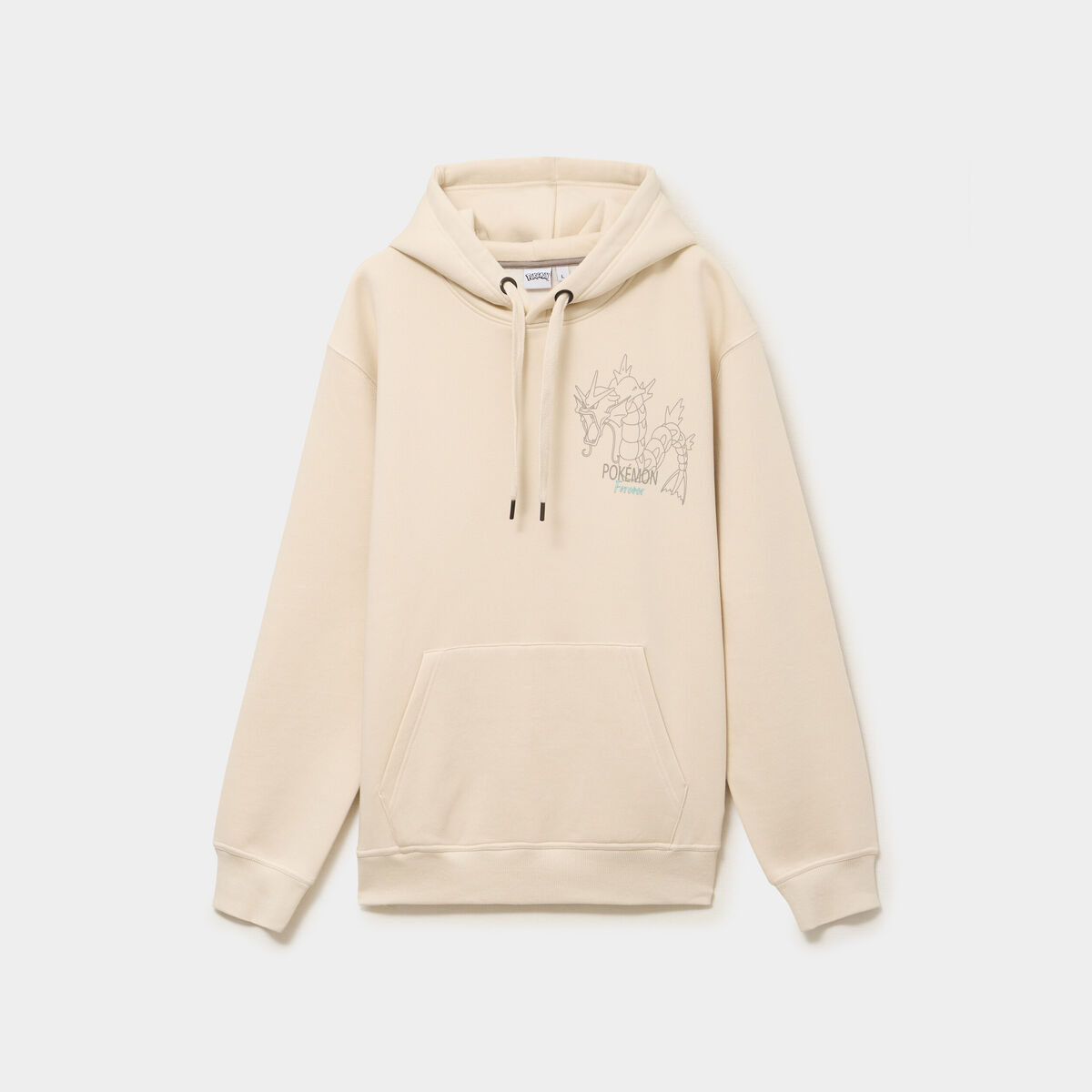 Sweat hoodie molleton Pok&eacute;mon ecru homme
