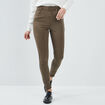 Pantalon skinny taille haute vert kaki femme