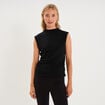 D&eacute;bardeur fronces et paillettes noir femme