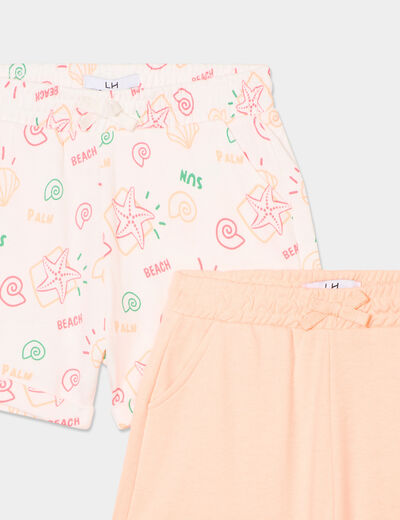 Lot 2 shorts ecru fille
