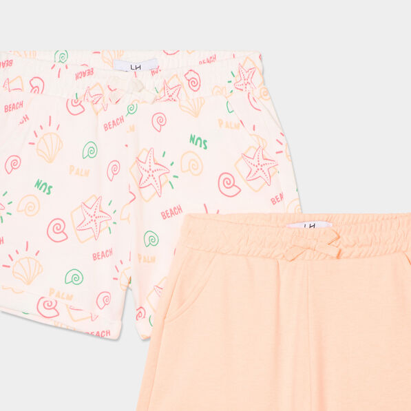 Lot 2 shorts ecru fille