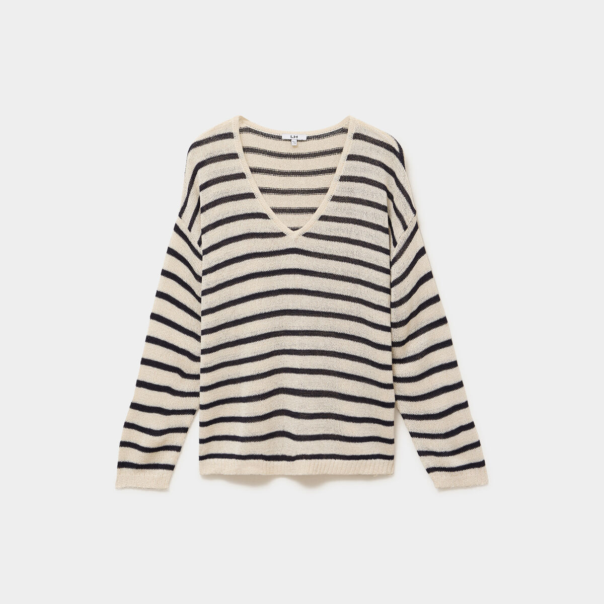Pull ajust&eacute; manches longues ecru femme grande taille