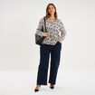Blouse fluide manches 3/4 ecru femme grande taille