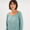 Ensemble pyjama 2 pi&egrave;ces pantalon bleu gris femme