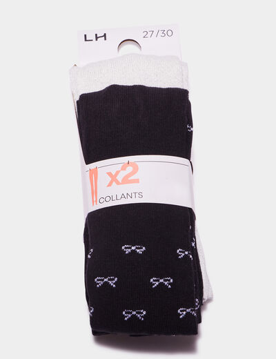 Lot de 2 collants noir fille