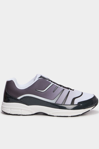 Baskets plates running &eacute;lastiqu&eacute;es gris homme