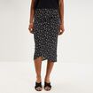 Jupe longue portefeuille stretch noir femme