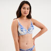 Soutien-gorge foulard padd&eacute; dentelle bleu clair femme