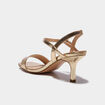 Sandales &agrave; talons aiguilles avec bride jaune or femme