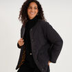 Veste r&eacute;versible matelass&eacute;e et polaire noir femme