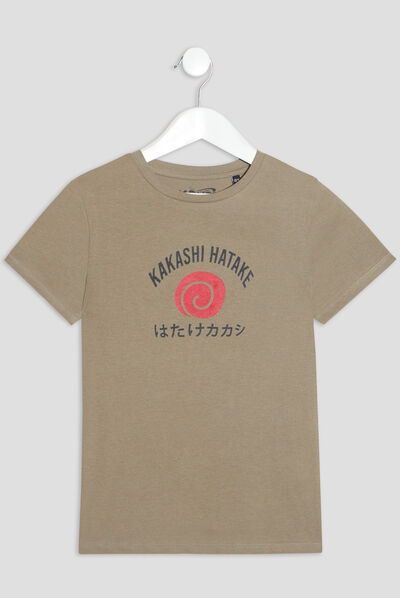 T-shirt manches courtes Naruto vert kaki garçon
