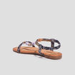 Sandales foulard et perles &eacute;lastiqu&eacute;es multicolore femme