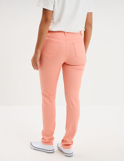 Pantalon slim orange corail femme
