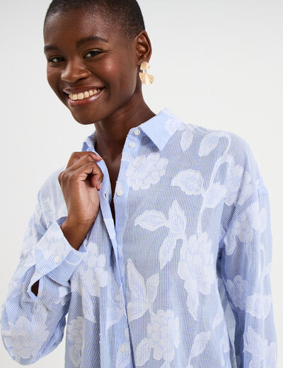 Chemise manches longues coton blanc femme