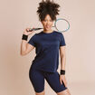Short cycliste de sport taille haute bleu marine femme