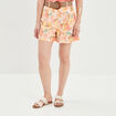 Short évasé avec ceinture ecru femme