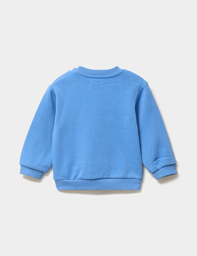 Sweat col rond manches longues bleu lavande b&eacute;b&eacute; gar&ccedil;on