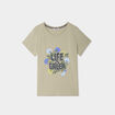 T-shirt ajusté col rond coton Creeks vert kaki femme