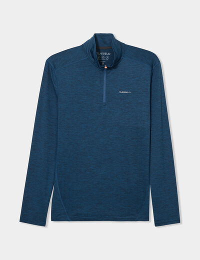 T-shirt col camionneur Trappeur bleu pétrole homme