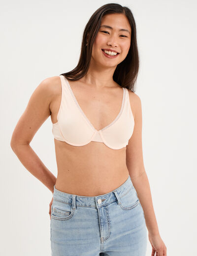 Soutien-gorge foulard coton majoritaire rose clair femme
