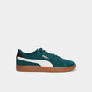 Tennis basses à lacets en cuir Puma vert homme